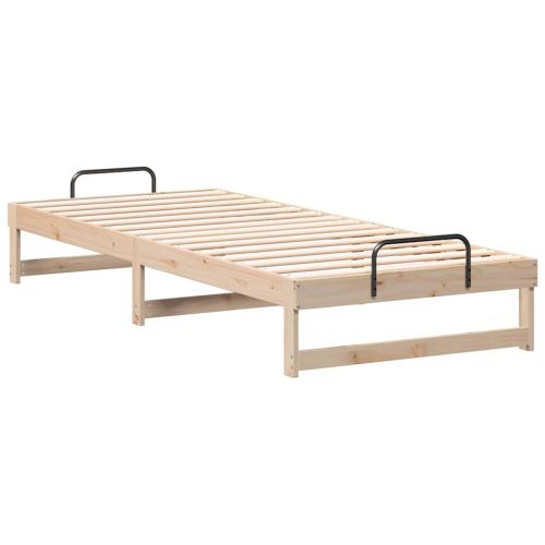 Рамка за легло Кафяво 80 x 220 cm Солидно борово дърво