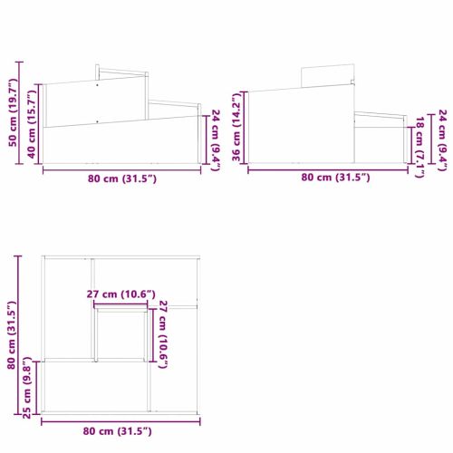 Градинска саксия Черно 80 x 80 x 50 см