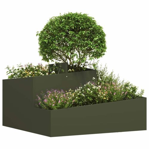 Градинска саксия Маслиненозелено 80 x 80 x 50 см