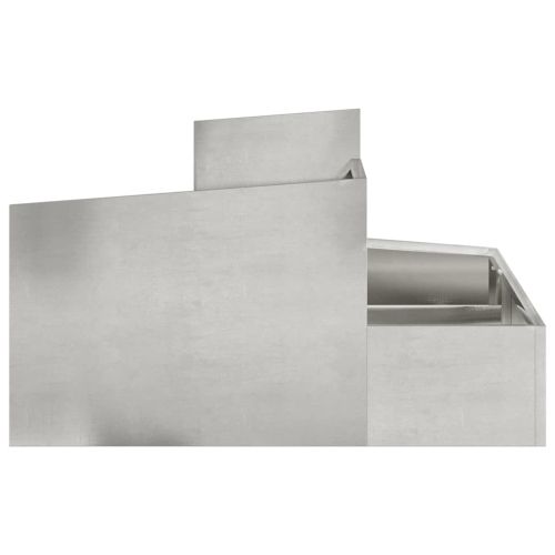 Градинска саксия Сребристо 80 x 80 x 50 см Неръждаема стомана