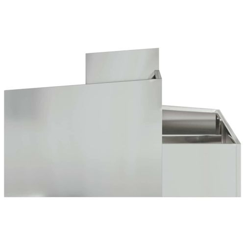 Градинска саксия Сребристо 80 x 80 x 50 см Поцинкована стомана