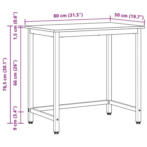 Маса Сив Сонома 80 x 50 x 76,5 см Инженерна дървесина и стомана