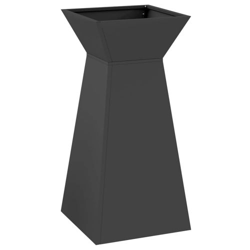 Саксия с колона 2 бр. Черно 35 x 35 x 73 см