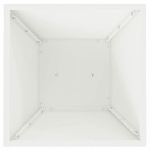 Саксия с колона Бяло 35 x 35 x 73 см Студено валцована стомана