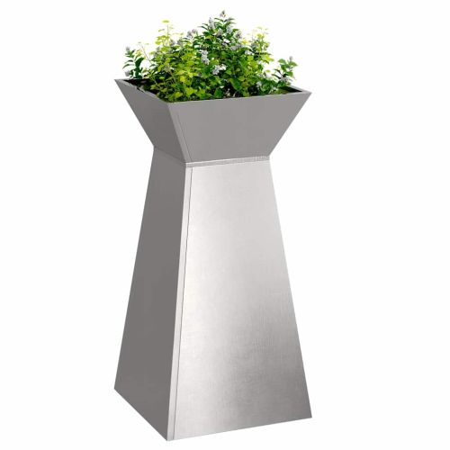 Саксия с колона 2 pcs Сребрист 35 x 35 x 73 см