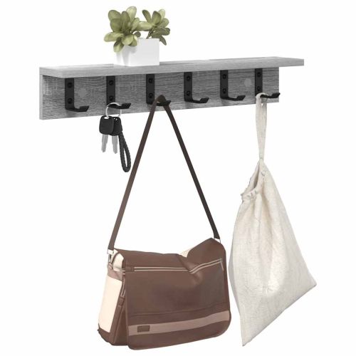 Стенен закачалка за палта Сив Сонома 60 x 10,5 x 10,5 см