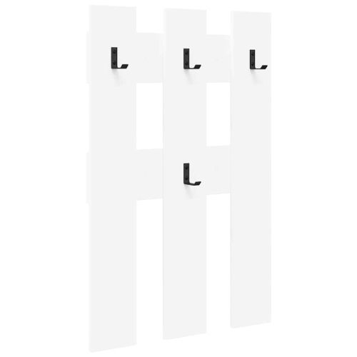 Стенен закачалка за палта Бяло 65 x 3 x 100 см Инженерно дърво