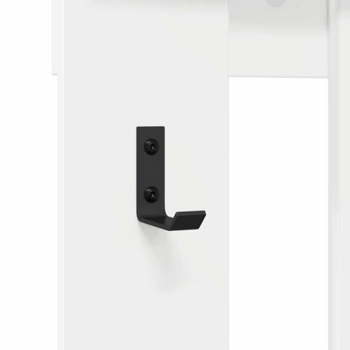 Стенен закачалка за палта със съхранение Бяло 100 x 10 x 100 см