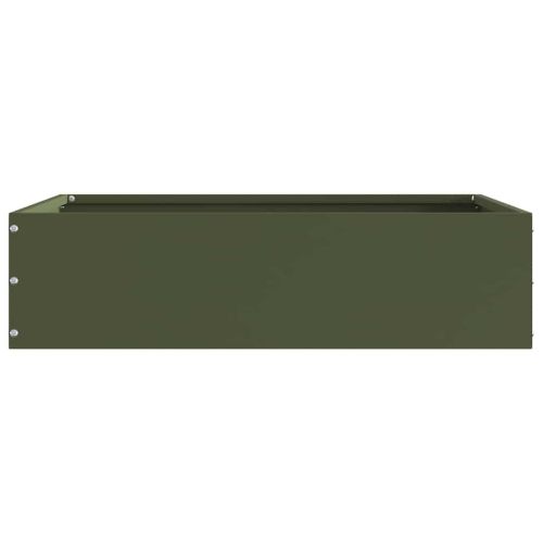 Ограда за трева 6 pcs Маслинено зелено 50 x 50 x 13 см Стомана