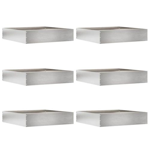 Ограда за трева 6 pcs Сребрист 60 x 60 x 13 см