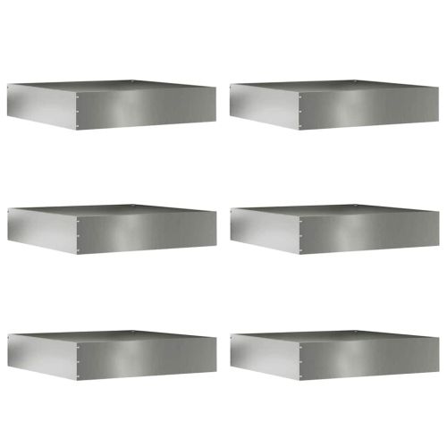 Ограда за трева 6 pcs Сребрист 60 x 60 x 13 см