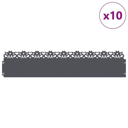 Ограничители за тревни площи 10 pcs Антрацит 103 x 0,05 x 22 см