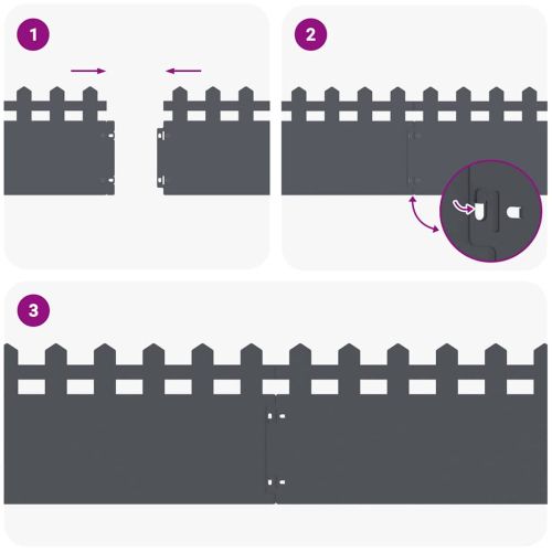 Ограничители за тревни площи 30 pcs Антрацит 103 x 0,05 x 22 см