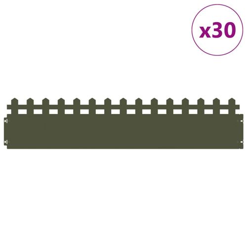 Ограничители за тревни площи 30 бр. 103 x 0,05 x 22 см Стомана