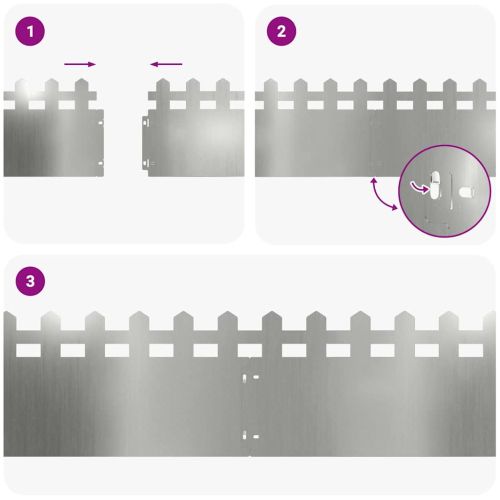 Ограничители за тревни площи 30 pcs Сребрист 103 x 0,05 x 22 см