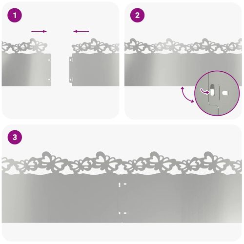 Ограничители за тревни площи 30 pcs Сребрист 103 x 0,05 x 22 см