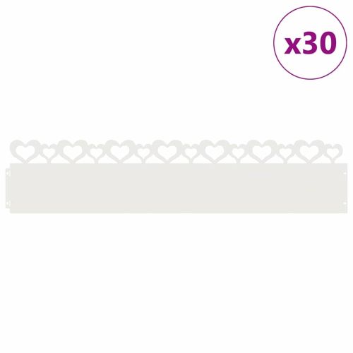 Ограничители за тревни площи 30 pcs Бяло 103 x 0,05 x 22 см