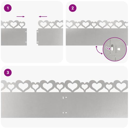 Ограничители за тревни площи 10 pcs Сребрист 103 x 0,05 x 22 см