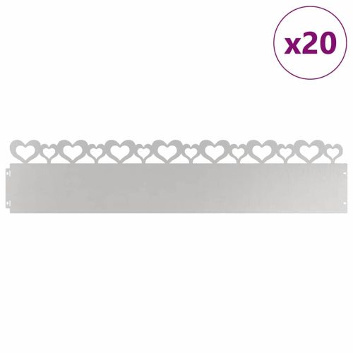 Ограничители за тревни площи 20 pcs Сребрист 103 x 0,05 x 22 см