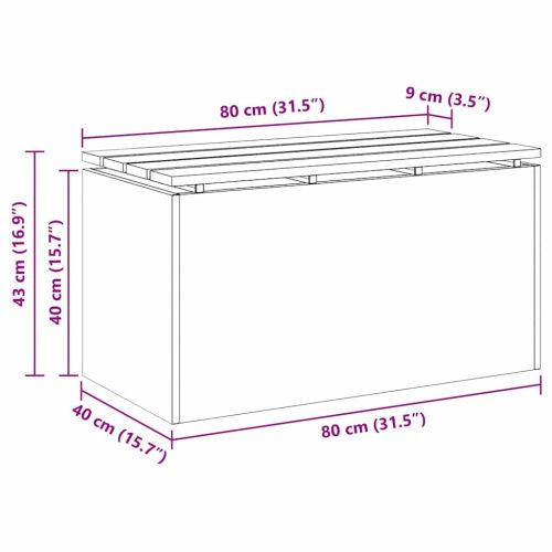 Градинска пейка Черно 80 x 40 x 43 см Стомана