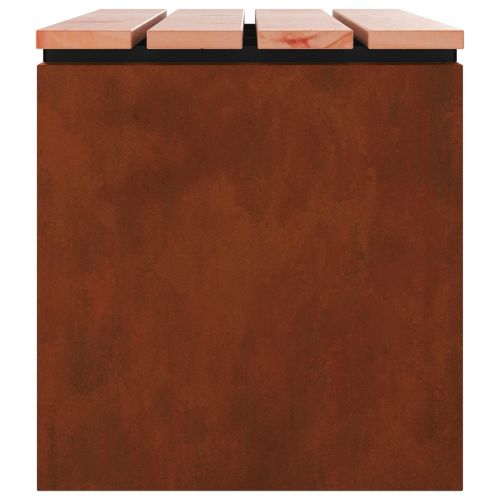 Градинска пейка 2 -Seater 80 x 40 x 43 см Патинираща стомана