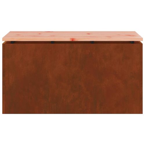 Градинска пейка 2 -Seater 80 x 40 x 43 см Патинираща стомана