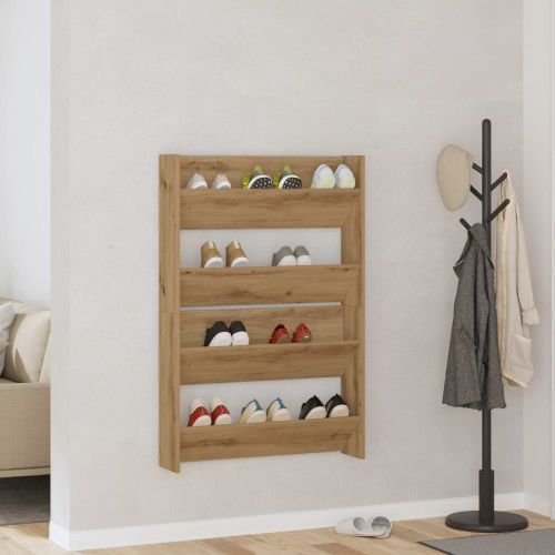 Шкаф за обувки с рафт 2 pcs Дъб 81 x 18 x 60 см Инженерно дърво