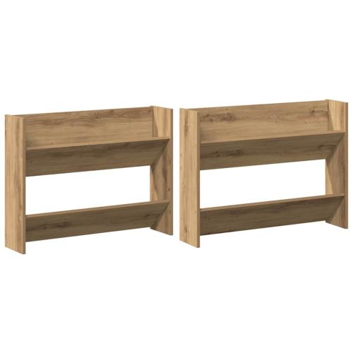 Шкаф за обувки с рафт 2 pcs Дъб 81 x 18 x 60 см Инженерно дърво