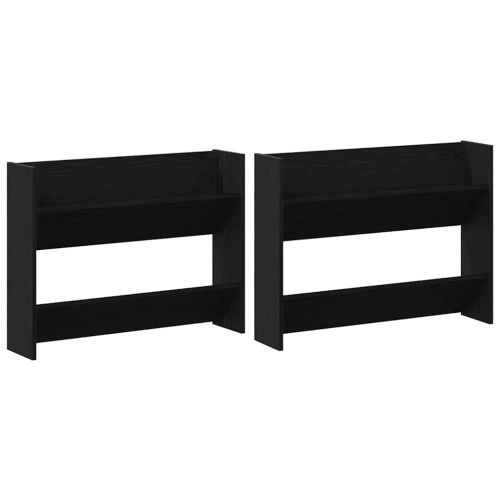 Шкаф за обувки 2 pcs Черния дъб 83 x 18 x 60 см Инженерно дърво