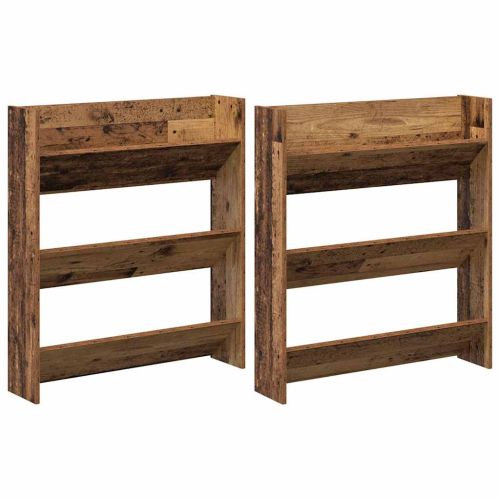Шкаф за обувки с рафт 2 pcs Старо дърво 84 x 18 x 90 см