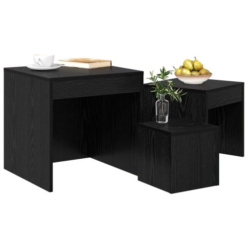 Масичка за кафе 3 pcs Черния дъб Инженерно дърво