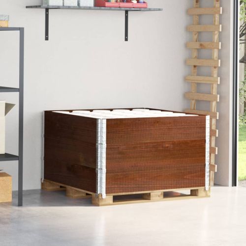 Палетни страници, кафяв, 3бр, 100x100см, борова дървесина масив