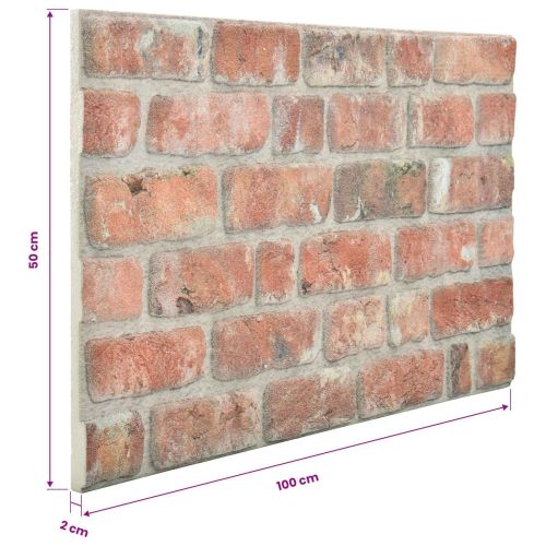 Стенни панели 10 pcs Червено 100 x 50 cm EPS пяна