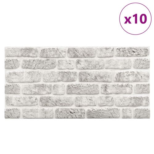 Стенни панели 10 pcs Светлосиво 100 x 50 cm EPS пяна