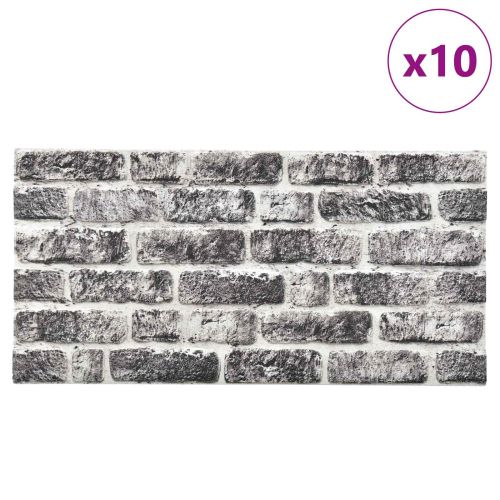 Стенни панели 10 pcs Тъмен сив и бял 100 x 50 cm EPS пяна