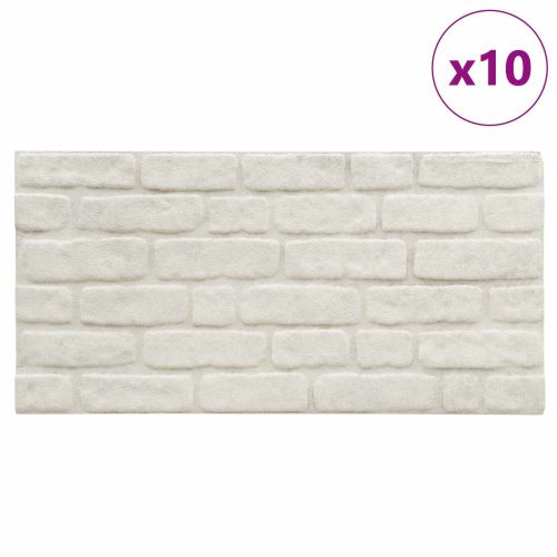 Стенни панели 10 pcs Бяло 100 x 50 cm EPS пяна