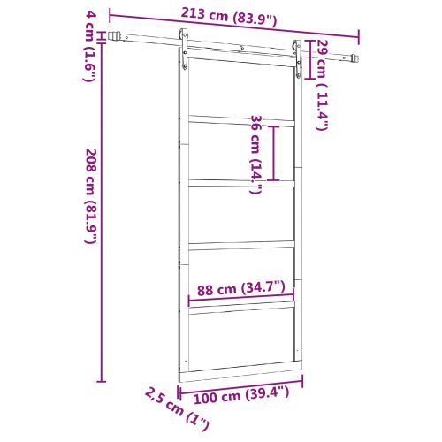 Преплъзваща се врата Натурално 100 x 208 см