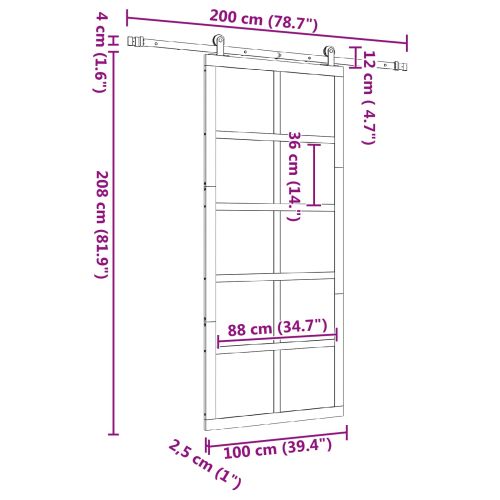 Преплъзваща се врата Натурално 100 x 208 см