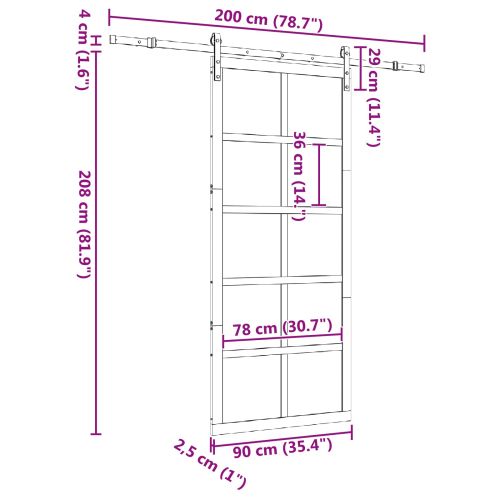 Преплъзваща се врата Натурално 90 x 208 см