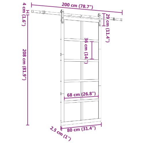 Преплъзваща се врата Натурално 80 x 208 см