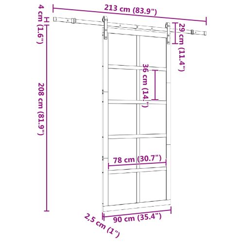 Преплъзваща се врата Натурално 90 x 208 см
