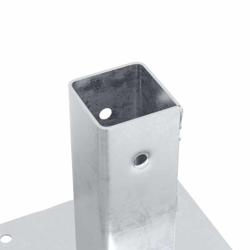 Основи за стълбове квадрат 12 бр 46x46 мм поцинкована стомана
