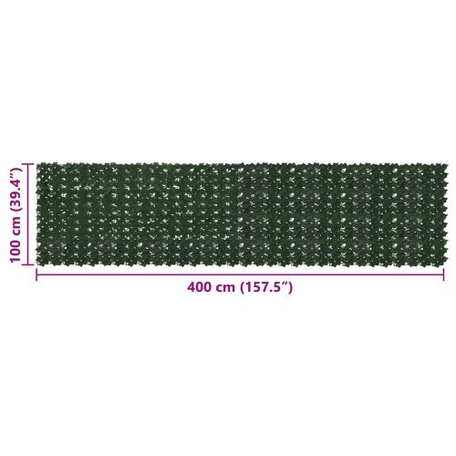 Завеса за балкон с листа Тъмнозелено 400 x 100 cm