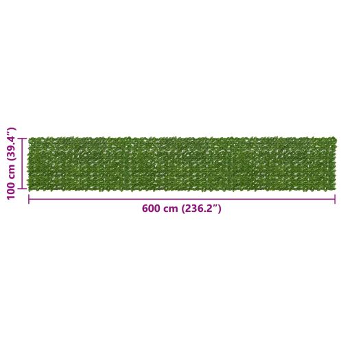 Завеса за балкон с листа Зелен и жълт 600 x 100 cm