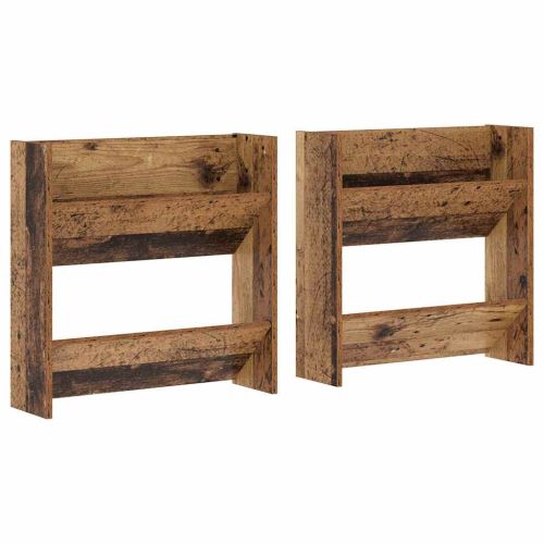 Шкаф за обувки с рафт 2 pcs Старо дърво 60 x 18 x 60 см