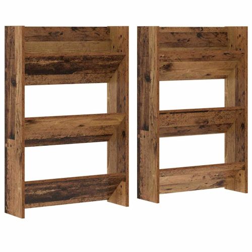 Шкаф за обувки с рафт 2 pcs Старо дърво 60 x 18 x 90 см