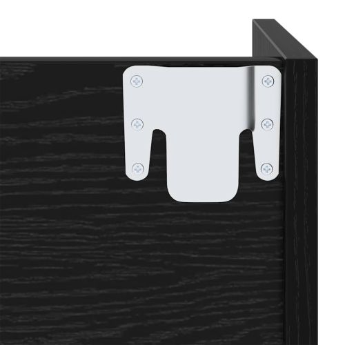 Шкаф за обувки 60 x 18 x 90 см Инженерна дървесина Черен дъб