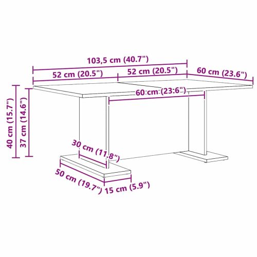 Масичка за кафе Черен дъб 103.5 x 60 x 40 см