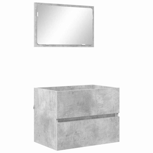 Комплект мебели за баня Циментено сиво 60 x 38,3 x 45 см