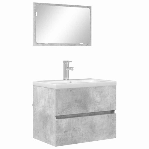Комплект мебели за баня Циментено сиво 60 x 38,3 x 45 см